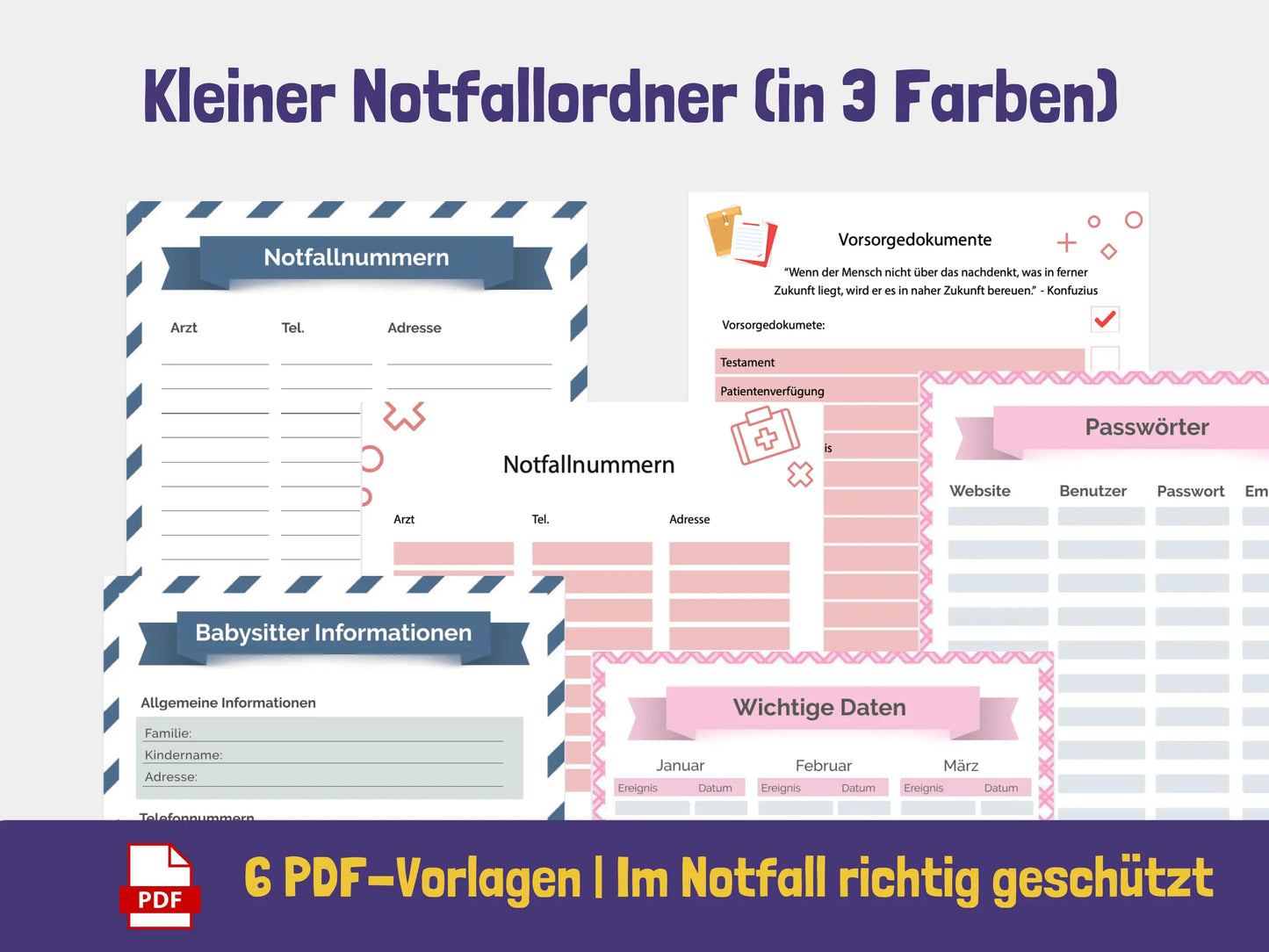 Mini-Notfallordner {6 Seiten} PDF AndreasJansen Vorlage