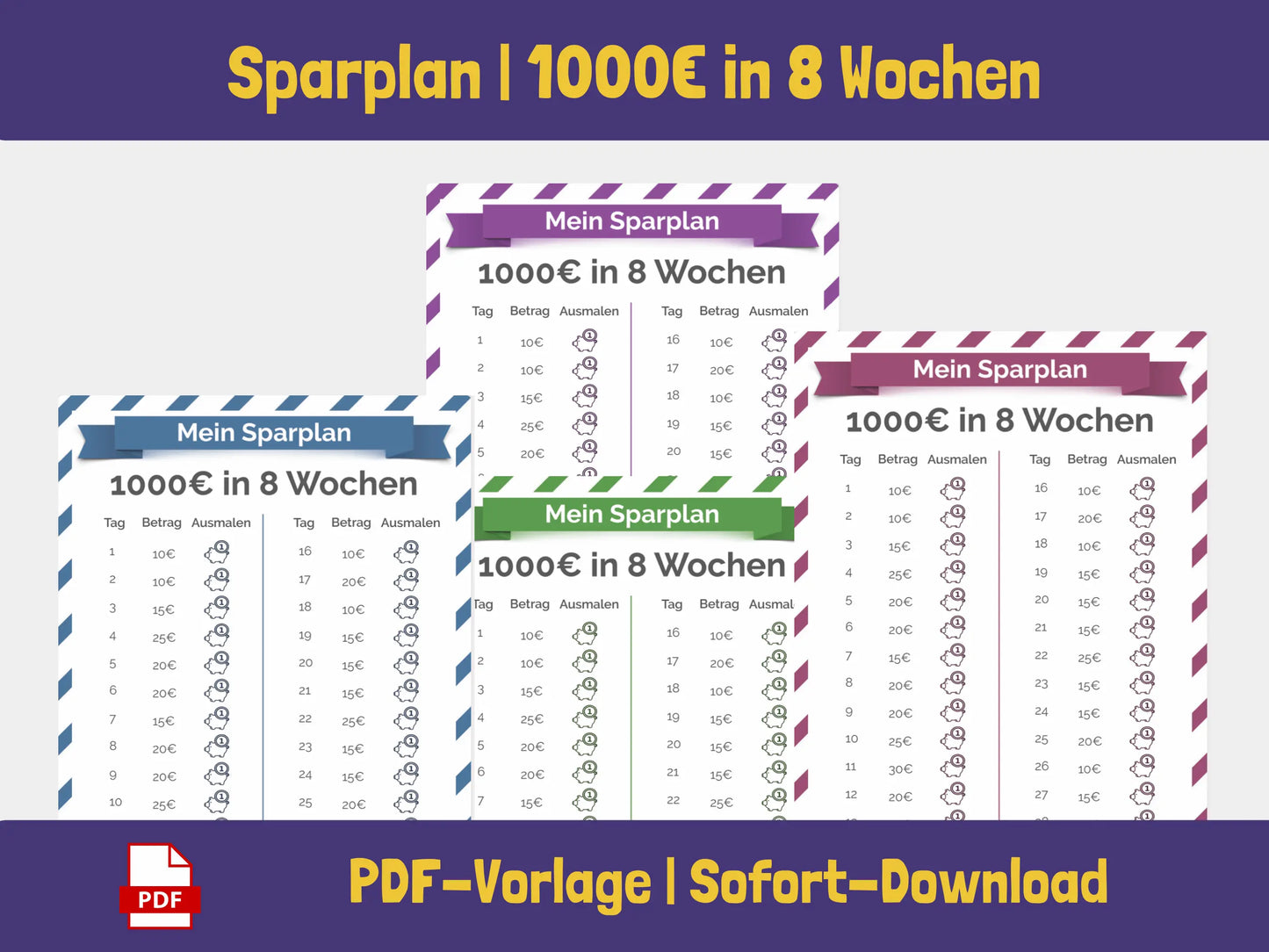 Sparplan 1.000 Euro in 8 Wochen Sparplan AndreasJansen Vorlage