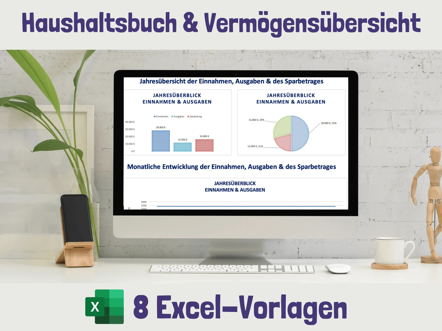 Haushaltsbuch & Vermögensübersicht Excel-Paket Excel AndreasJansen Vorlage