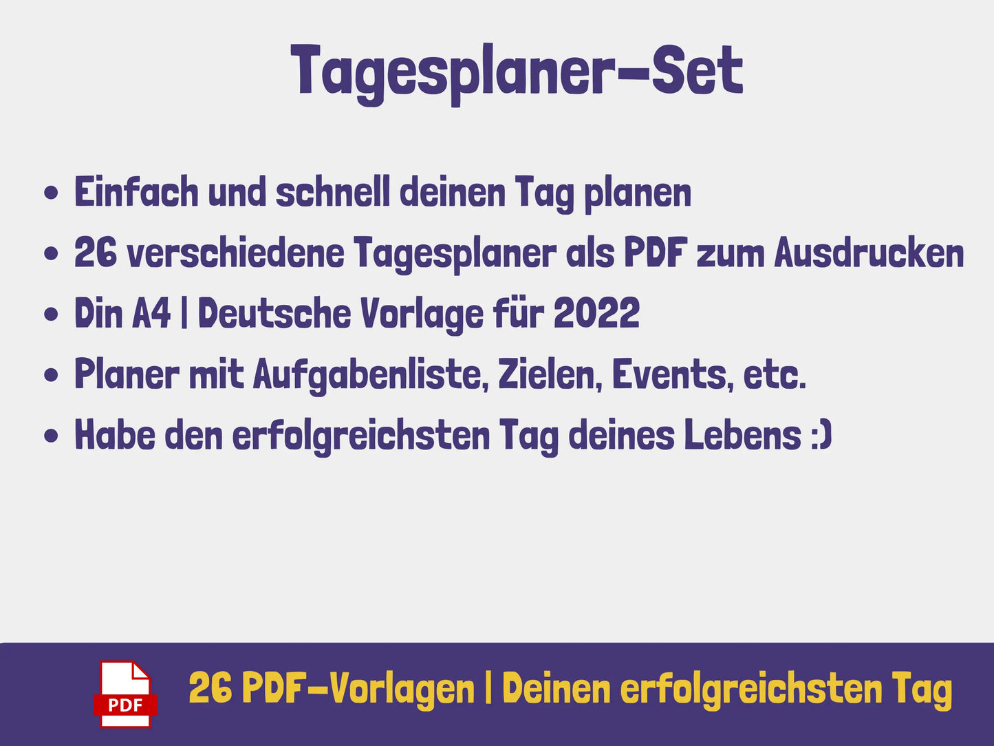 Tagesplaner: Dein erfolgreichster Tag - Variante Blätter {26 Seiten} PDF AndreasJansen Vorlage