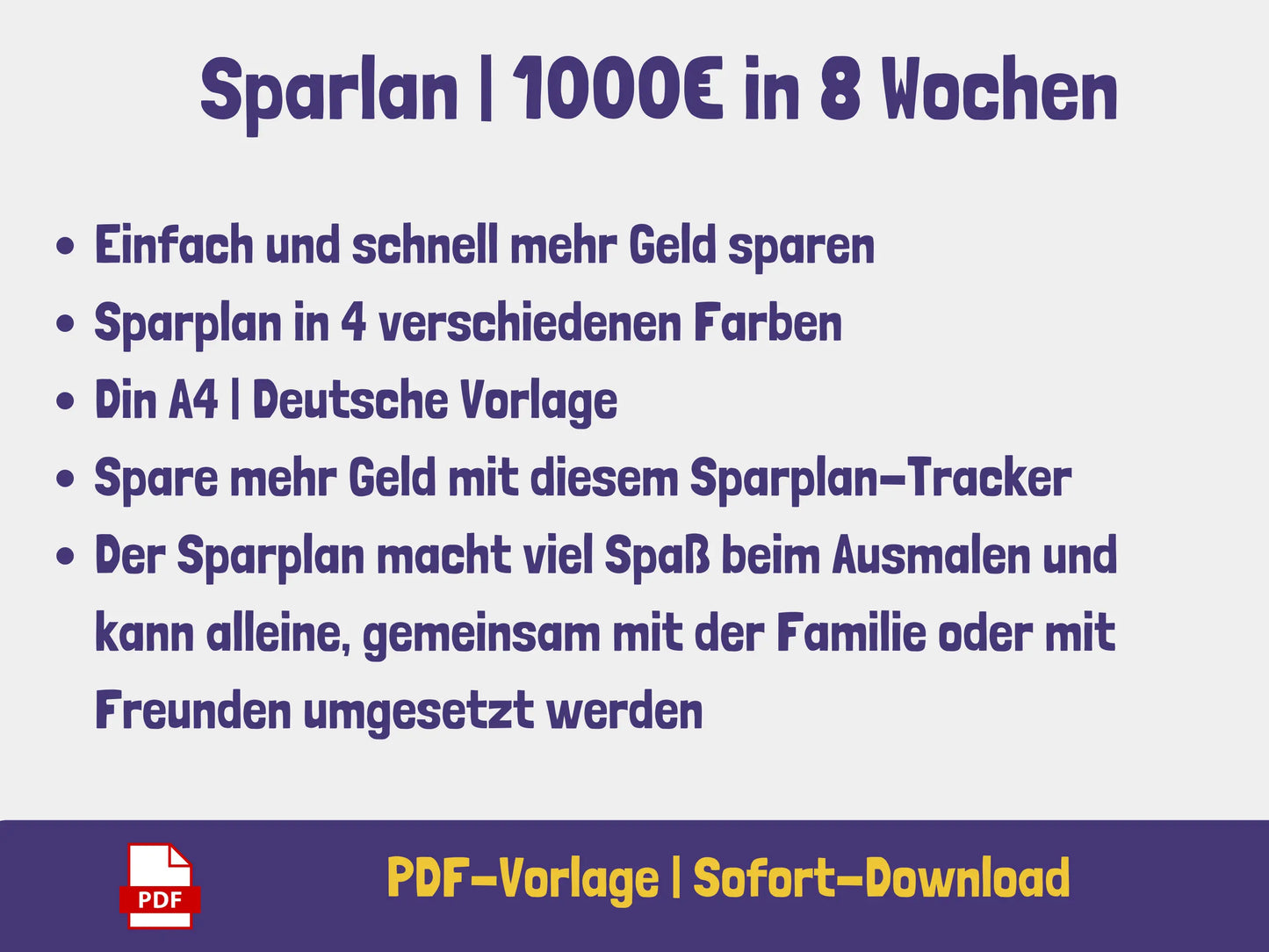 Sparplan 1.000 Euro in 8 Wochen Sparplan AndreasJansen Vorlage