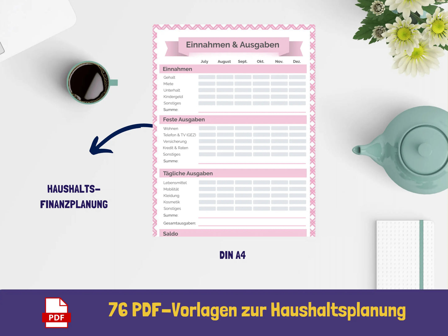 Haushaltsordner {76 Seiten} PDF AndreasJansen Vorlage