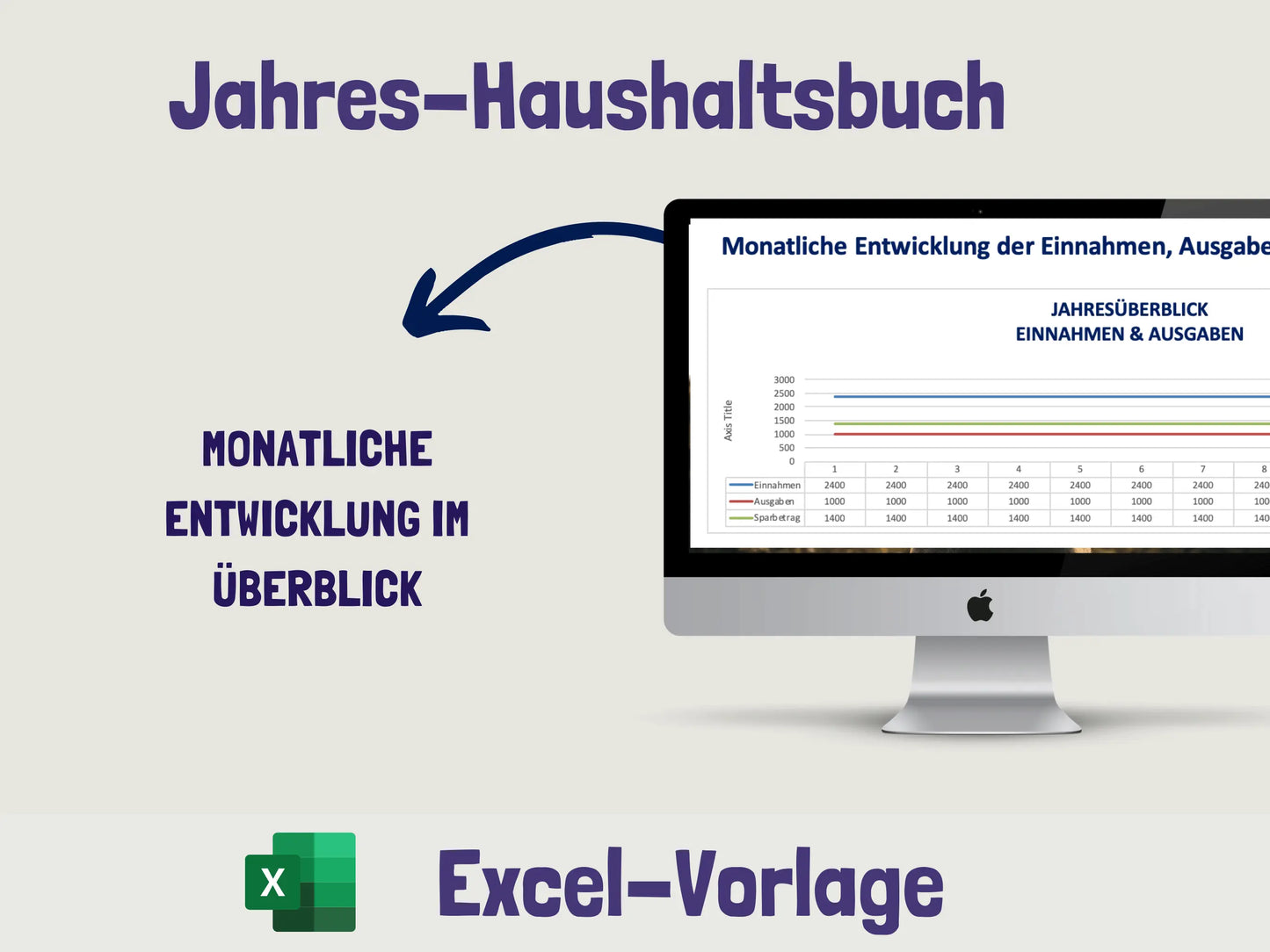 Haushaltsbuch & Vermögensübersicht Excel-Paket Excel AndreasJansen Vorlage