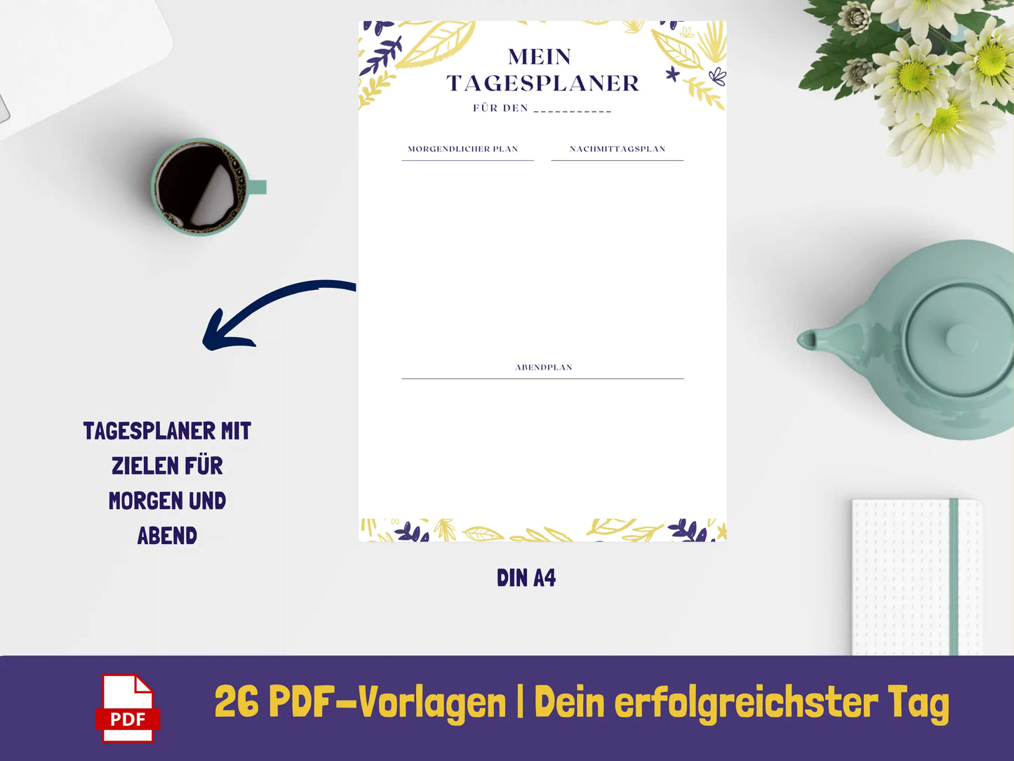 Tagesplaner: Dein erfolgreichster Tag - Variante Blätter {26 Seiten} PDF AndreasJansen Vorlage
