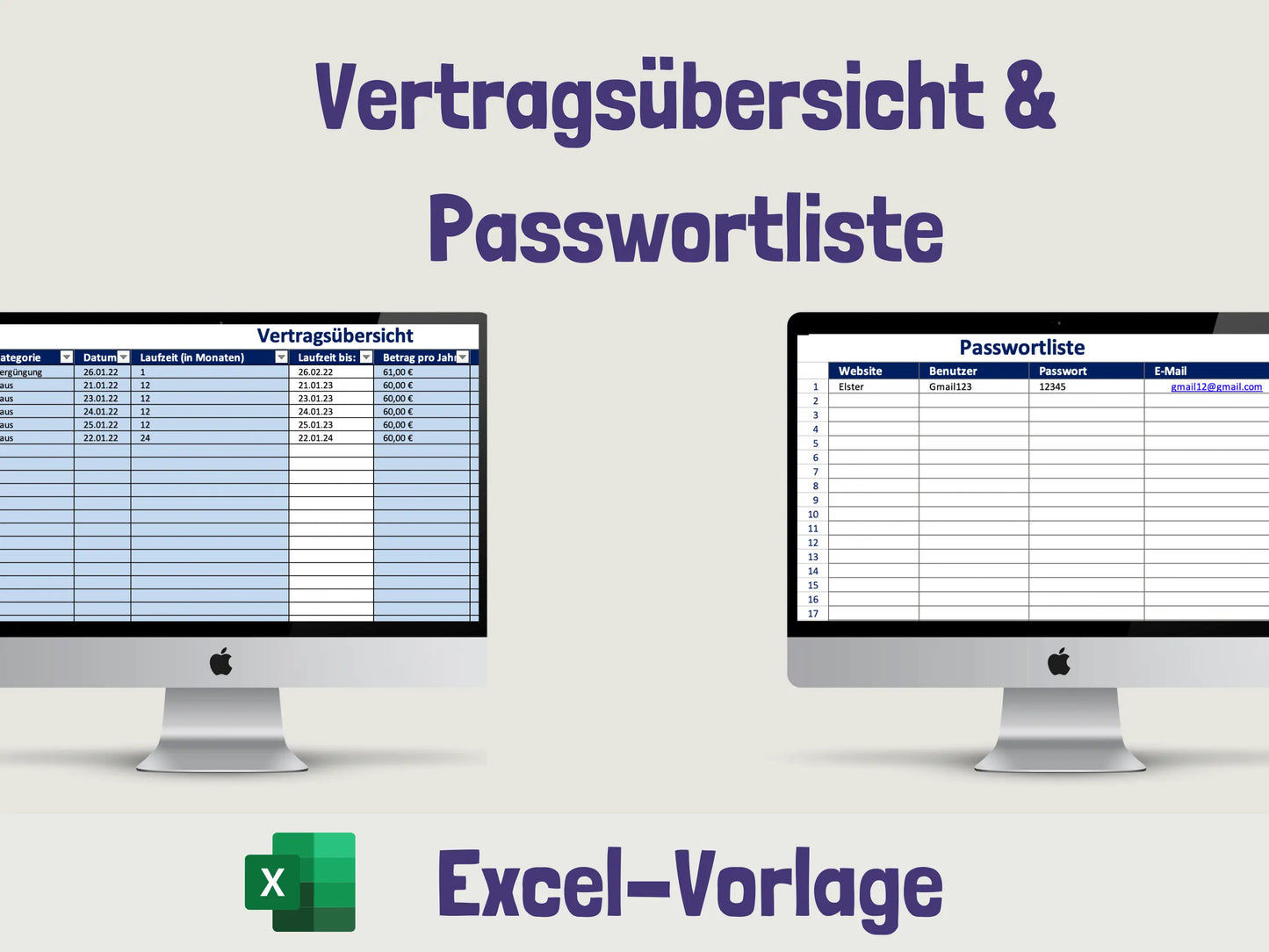 Private Finanzübersicht (Haushaltsbuch, Vermögensplaner, u.v.m.) Excel AndreasJansen Vorlage