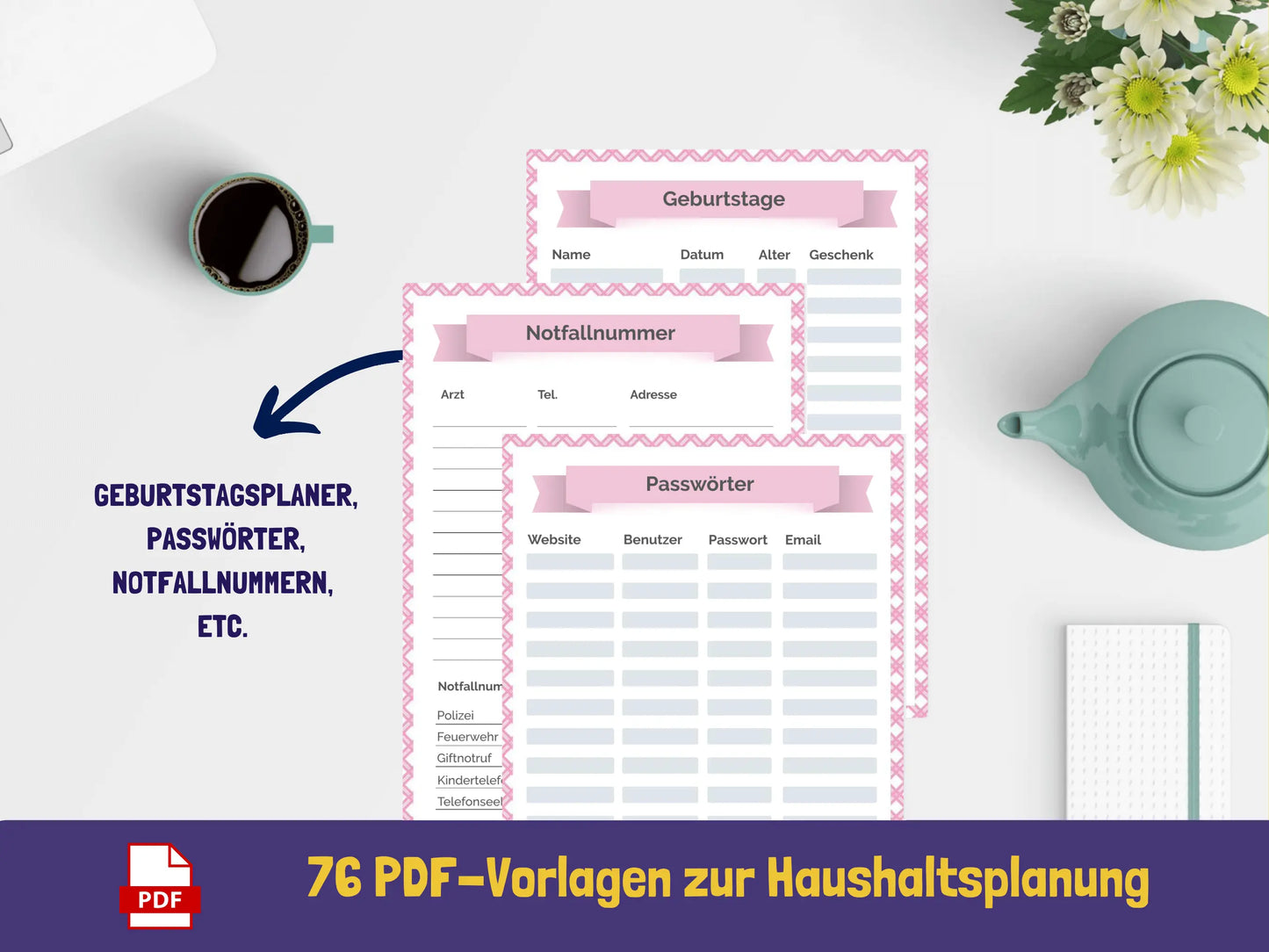 Haushaltsordner {76 Seiten} PDF AndreasJansen Vorlage