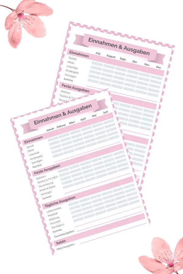 Haushaltsbuch {2 Seiten} PDF AndreasJansen Vorlage