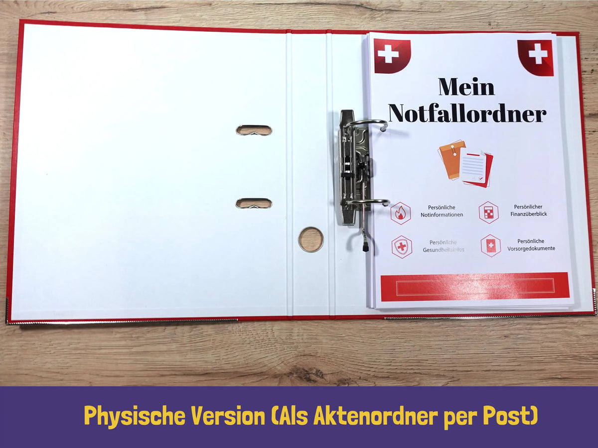 Notfallplan Ordner Notfallordner für Privatpersonen: PDF-Vorlage zum Ausdrucken