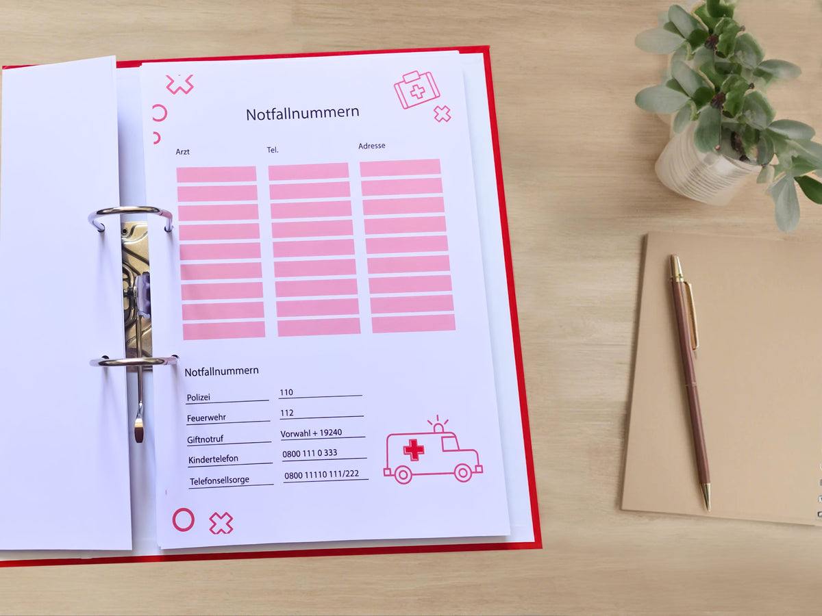 Notfallplan Ordner Notfallordner für Privat und Selbstständige – AndreasJansen