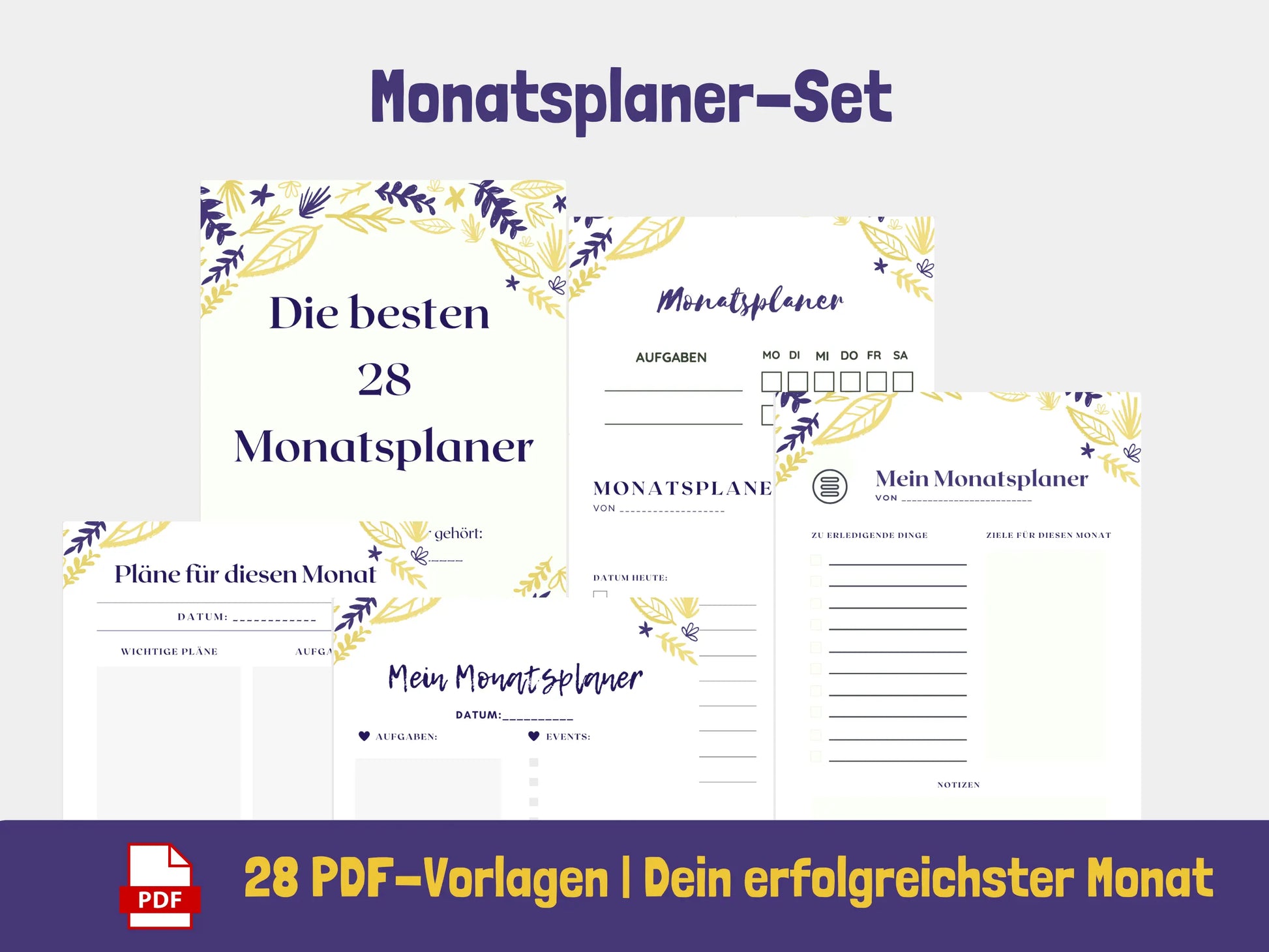 Monatsplaner: Dein erfolgreichster Monat - Variante Blätter {28 Seiten} PDF AndreasJansen Vorlage