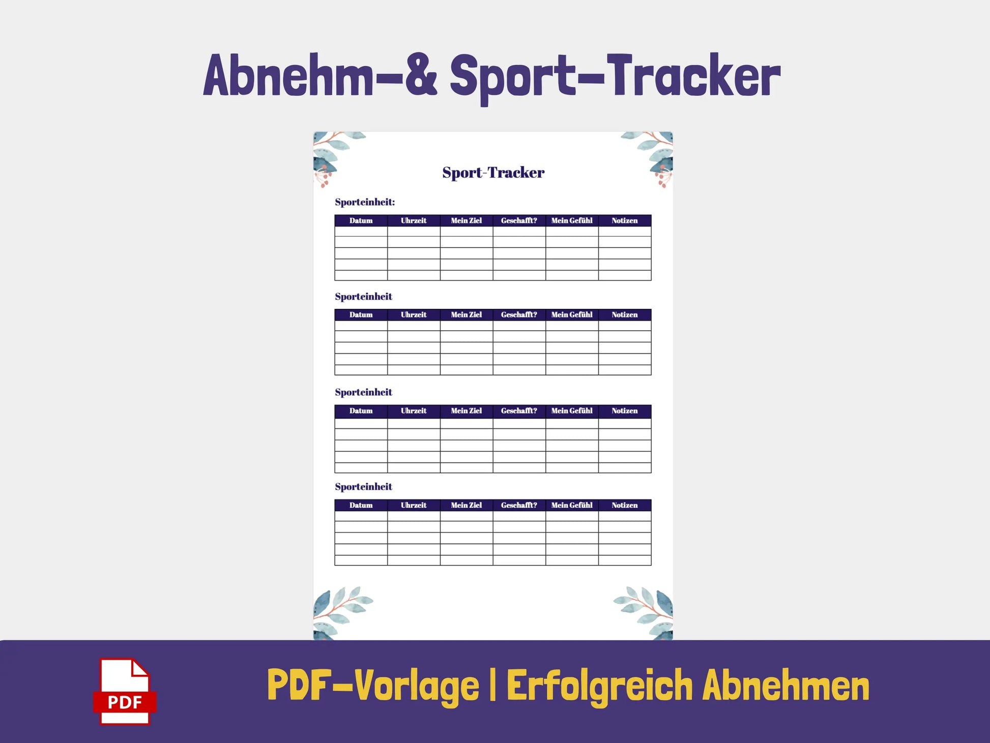 Fitnessplan PDF AndreasJansen Vorlage