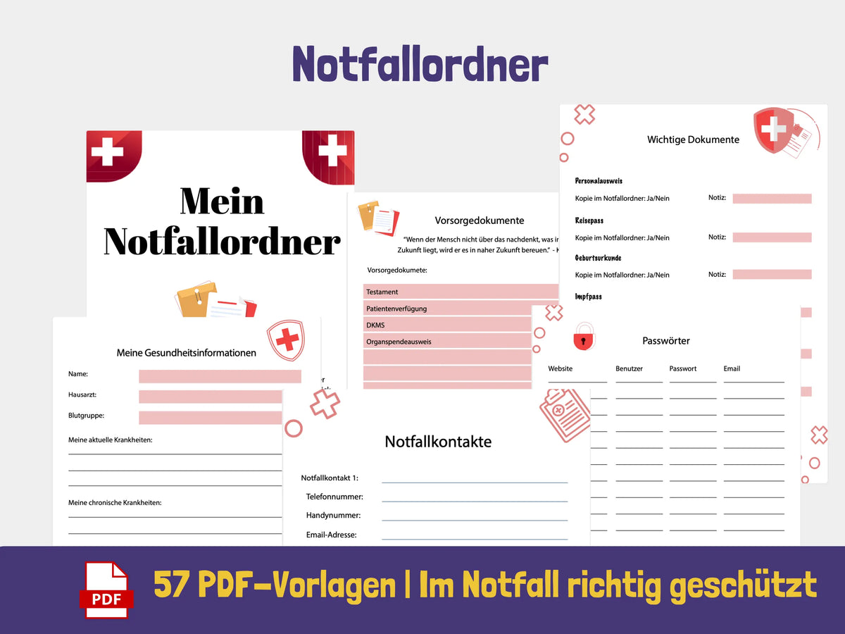 Notfallordner für Privatpersonen: PDF-Vorlage zum Ausdrucken