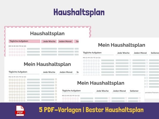 Haushaltsplan {5 Seiten} PDF AndreasJansen Vorlage