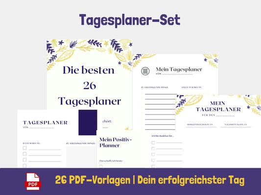 Tagesplaner: Dein erfolgreichster Tag - Variante Blätter {26 Seiten} PDF AndreasJansen Vorlage