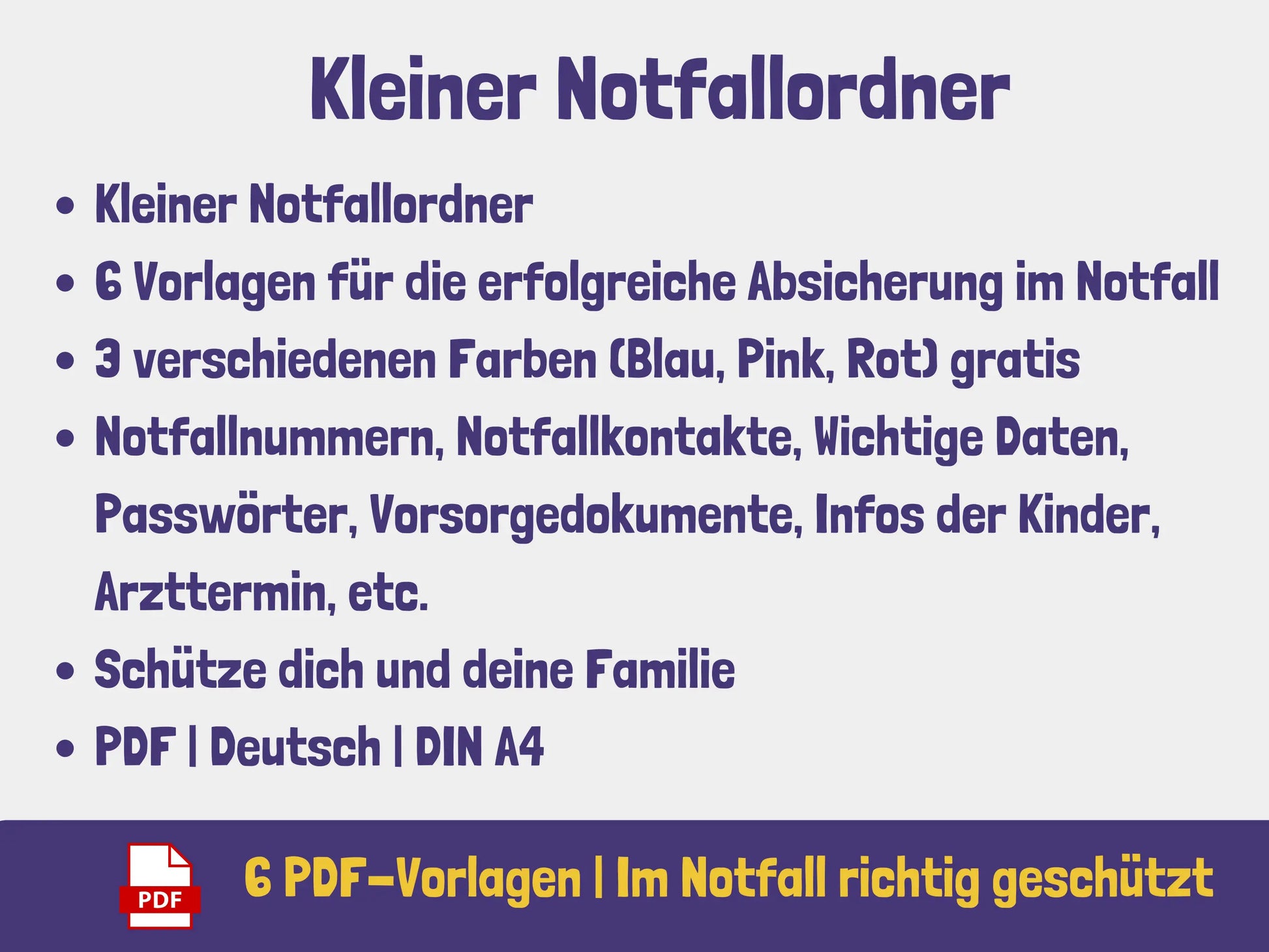 Mini-Notfallordner {6 Seiten} PDF AndreasJansen Vorlage
