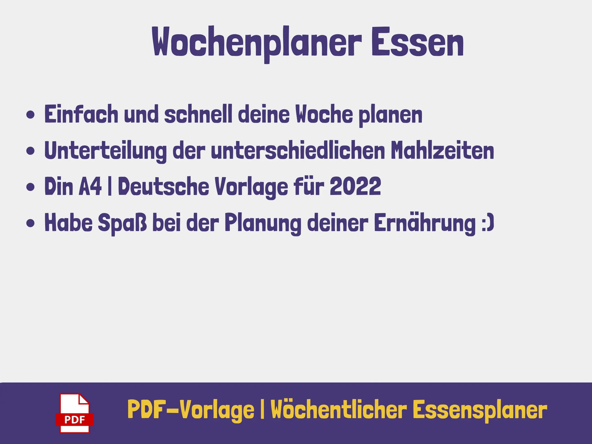 Essensplan (Wöchentlich) PDF AndreasJansen Vorlage