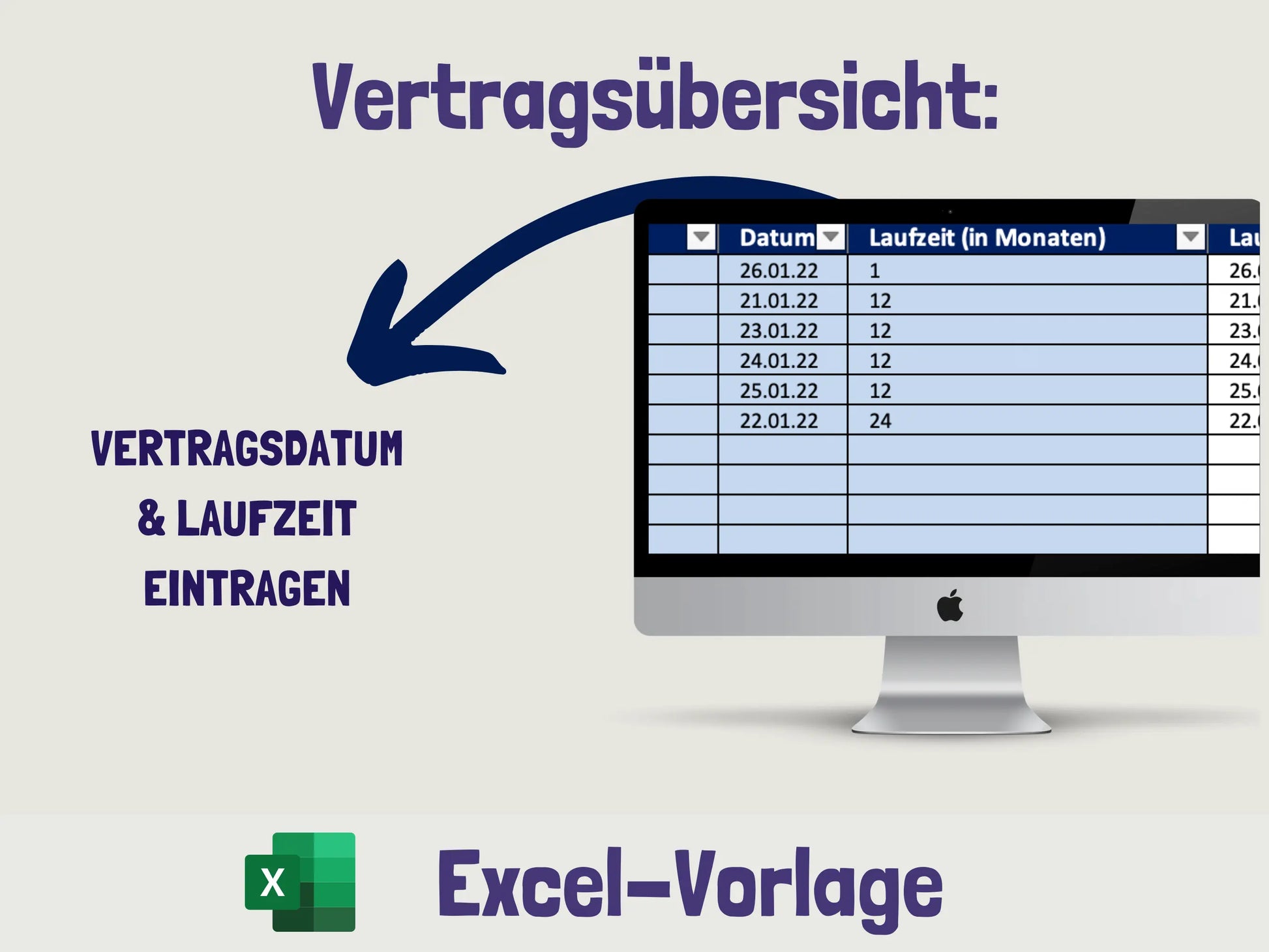 Vertragsübersicht (Excel) Excel AndreasJansen Vorlage