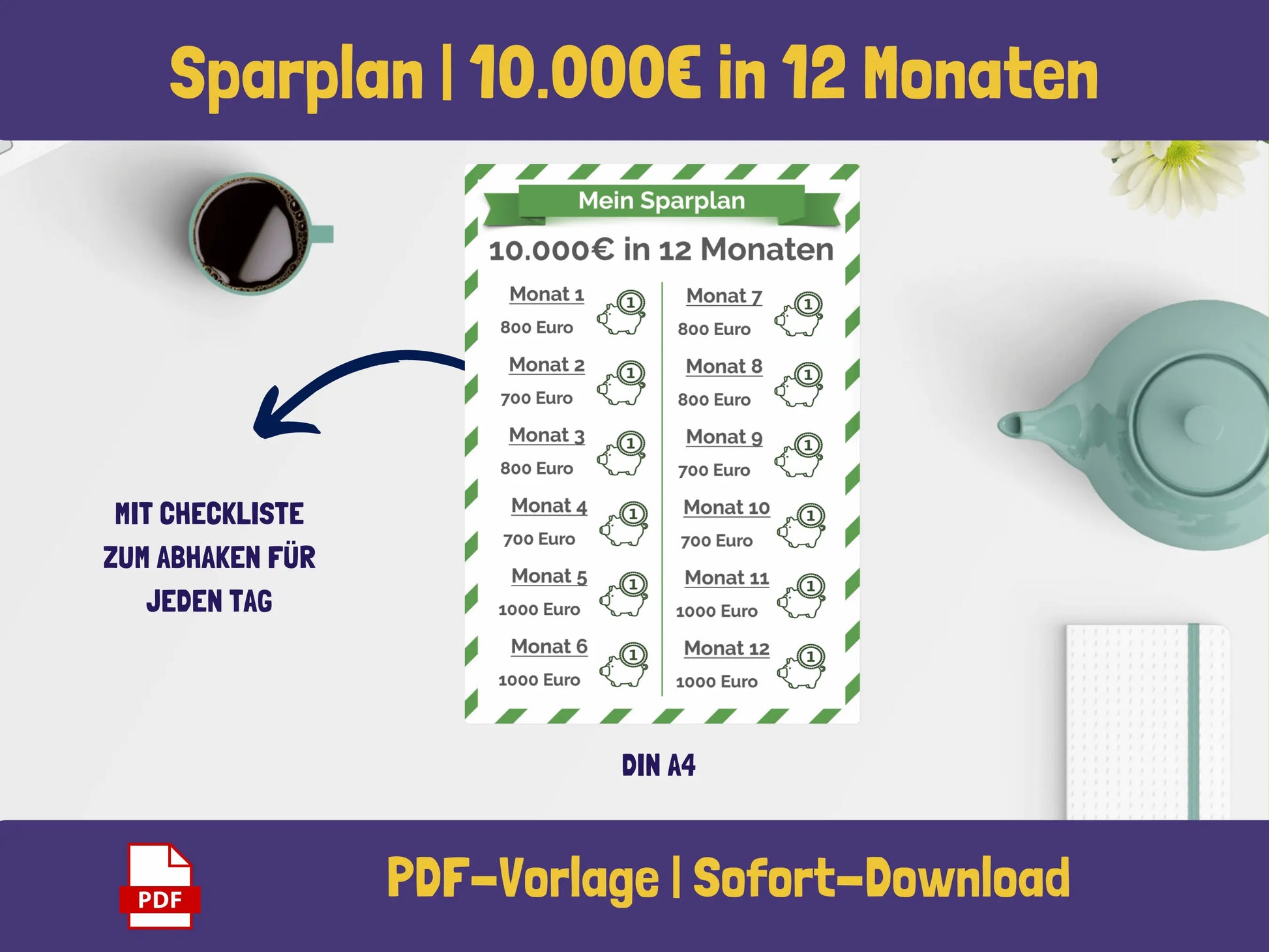 Gratis: Sparplan 10.000 Euro in 12 Monaten PDF AndreasJansen Vorlage
