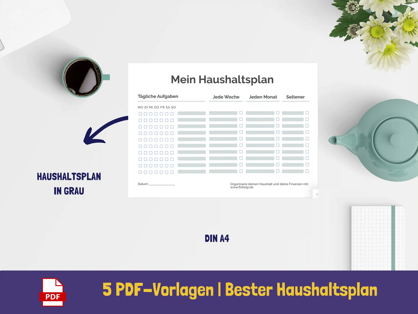 Gratis: Haushaltsplan {5 Seiten} PDF AndreasJansen Vorlage