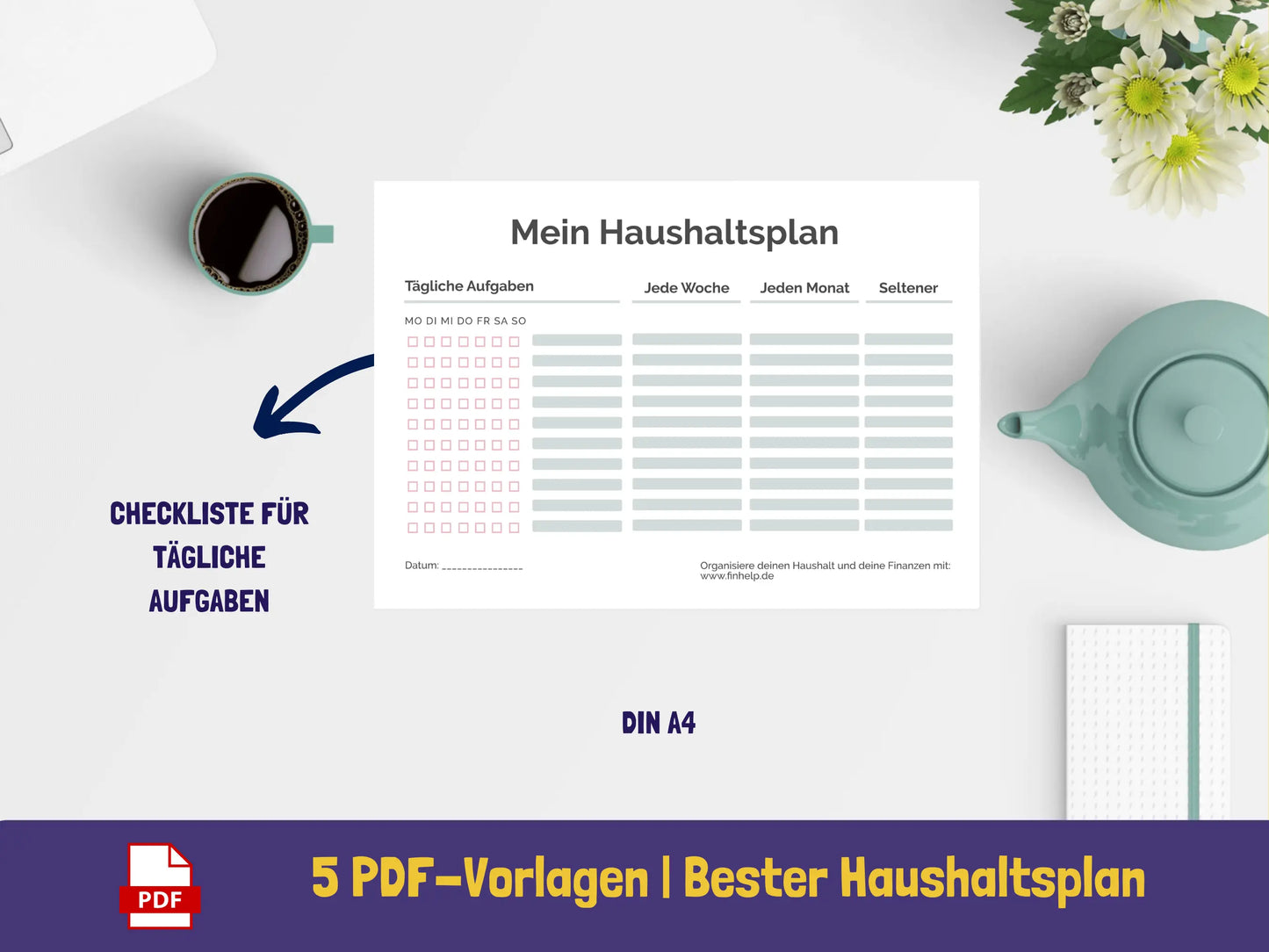 Haushaltsplan {5 Seiten} PDF AndreasJansen Vorlage