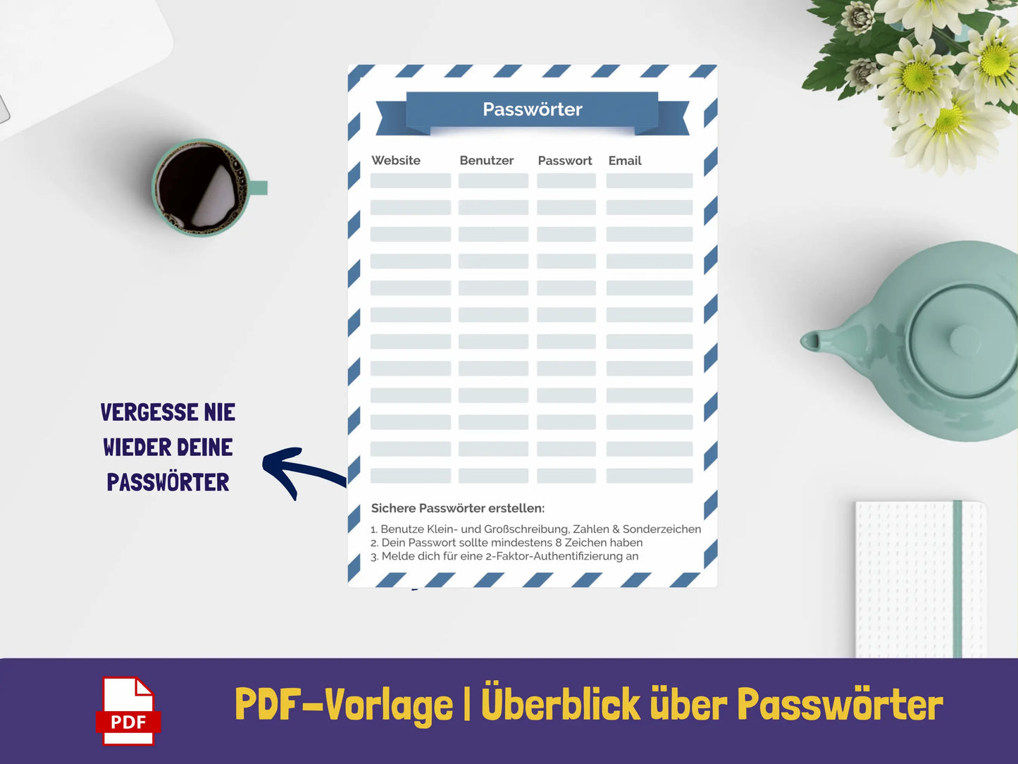 Passwortliste PDF AndreasJansen Vorlage