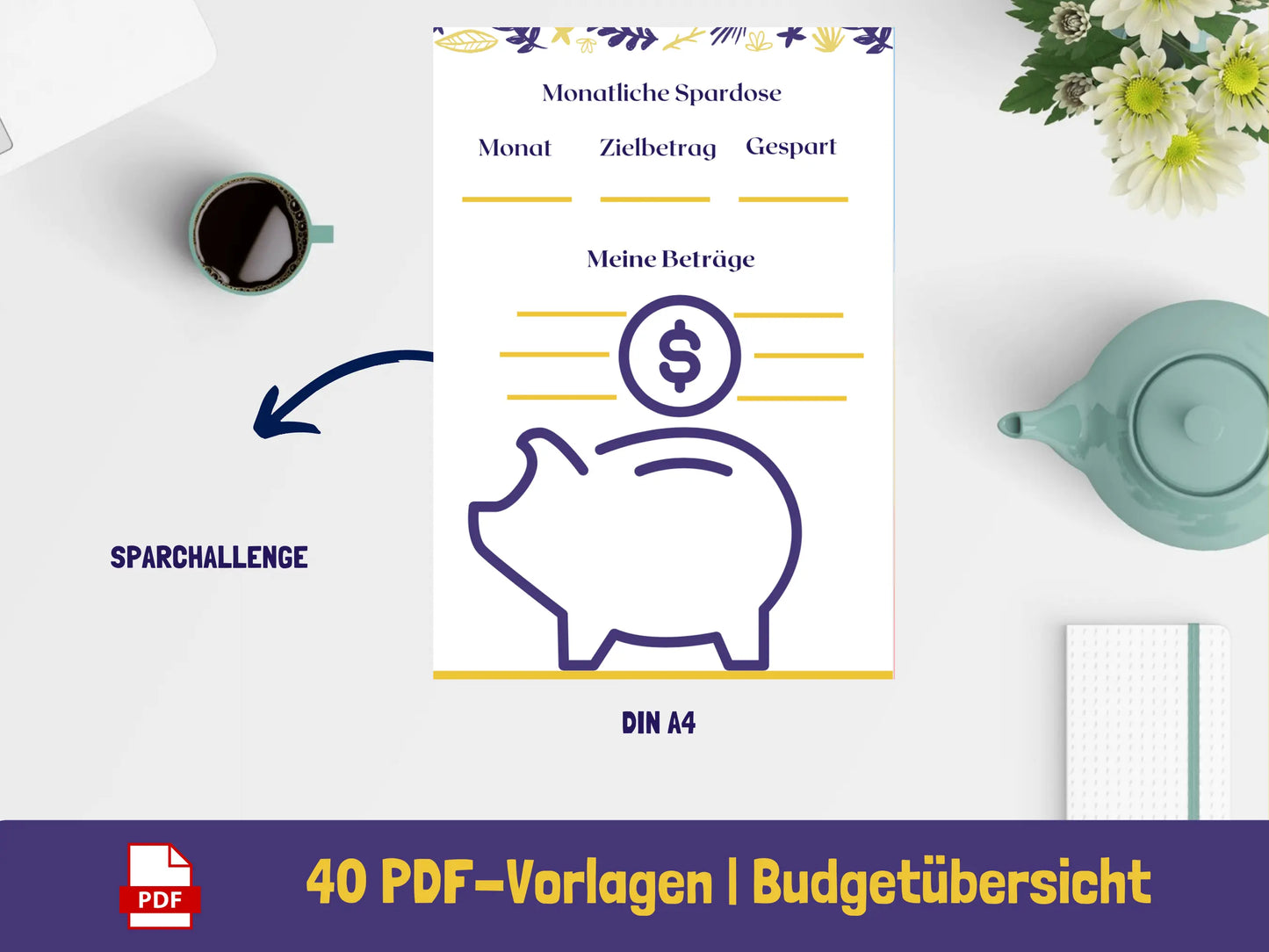 Blaues Haushaltsbuch {40 Seiten} PDF AndreasJansen Vorlage