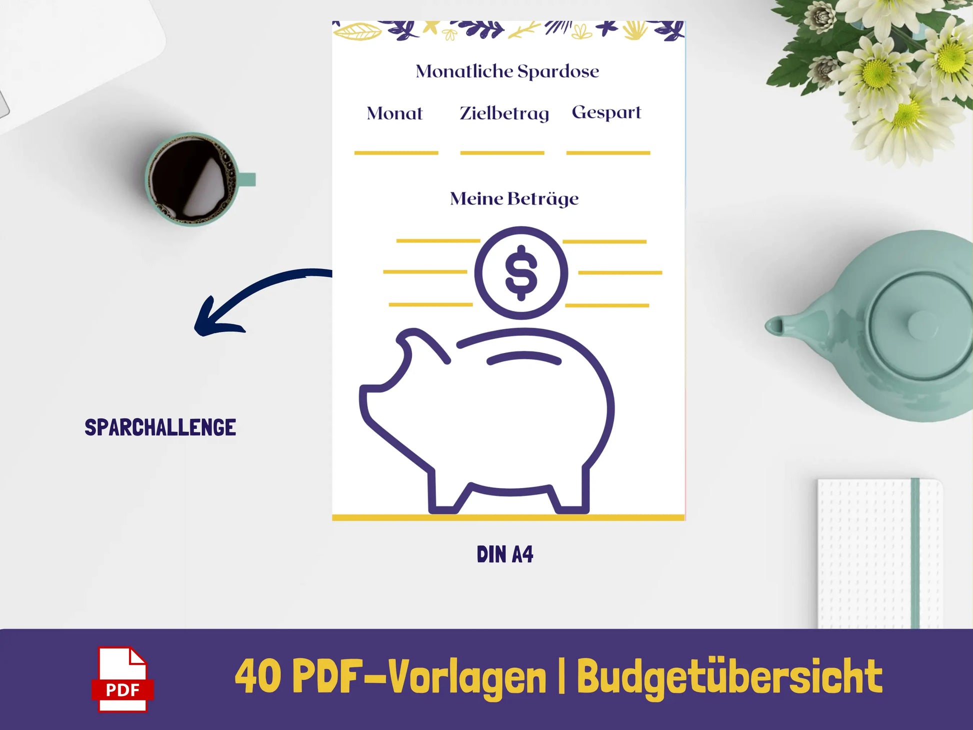 Blaues Haushaltsbuch {40 Seiten} PDF AndreasJansen Vorlage