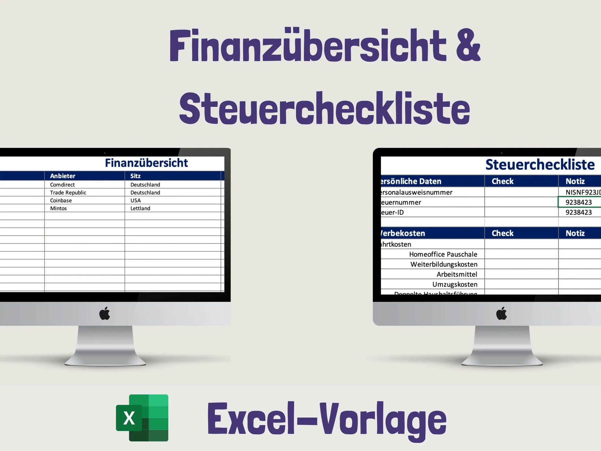 Private Finanzübersicht (Haushaltsbuch, Vermögensplaner, u.v.m.) Excel AndreasJansen Vorlage