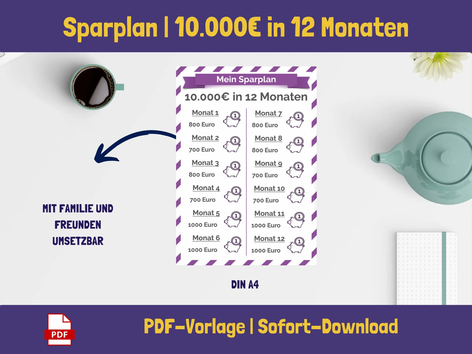 Gratis: Sparplan 10.000 Euro in 12 Monaten PDF AndreasJansen Vorlage